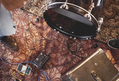 Electronic drums on carpet