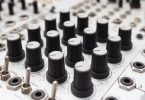 Knobs on analog synthesizer