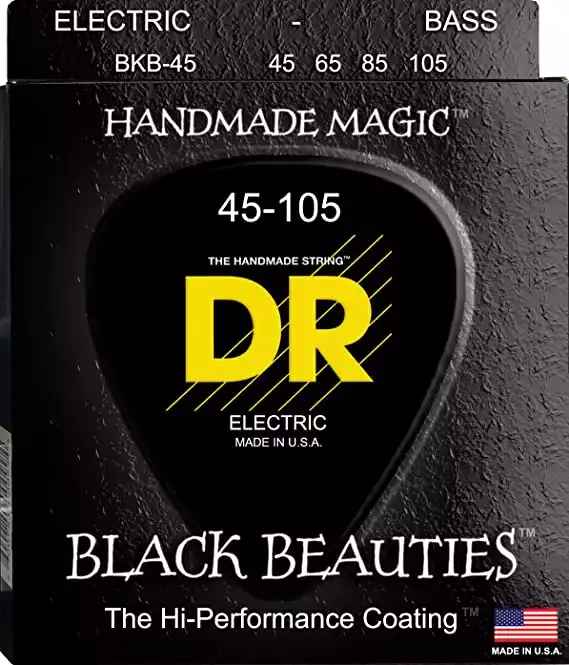 DR Strings Bass Strings, Black Beauties - Extra-Life, Black-Coated