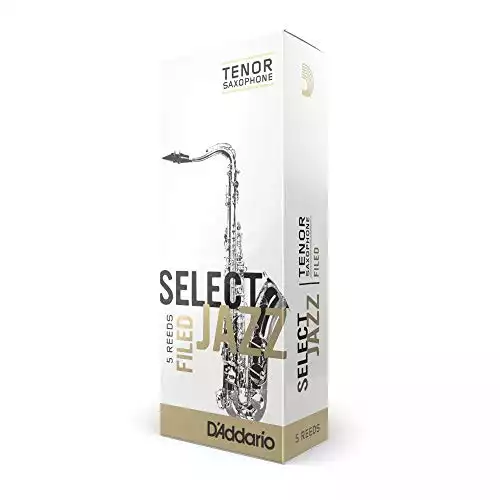 D’Addario Woodwinds Rico Select Jazz Tenor Sax Reeds, Filed, Strength 2