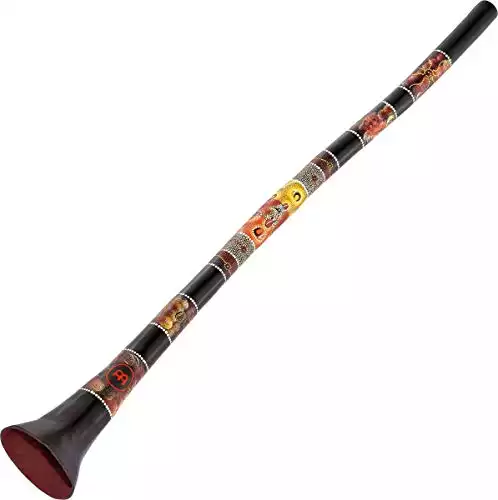 Meinl PROFDDG1 Didgeridoo, 57" Flared Fiberglass Shell in Black with Hand Painted Native Design